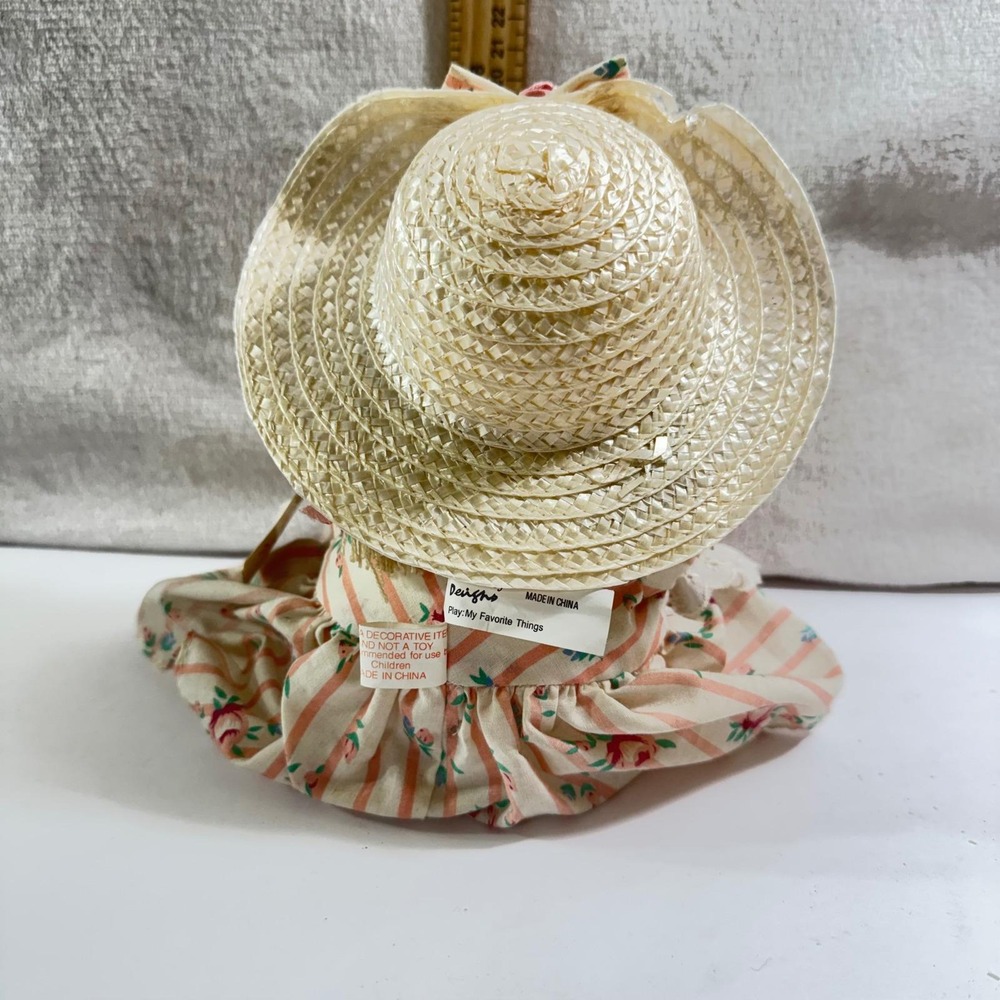 Berkeley Design Cuddle Kidz Musical Rag Doll My Favorite Things Floral Straw Hat - Picture 2 of 8